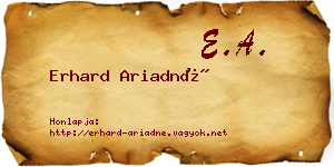 Erhard Ariadné névjegykártya